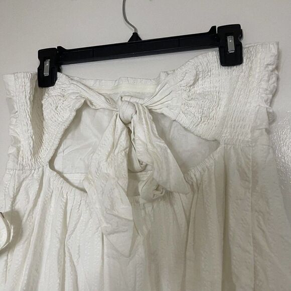 NEW! ANTHROPOLOGIE Maeve White boho high low tiered dress removable strap Medium - Picture 10 of 11